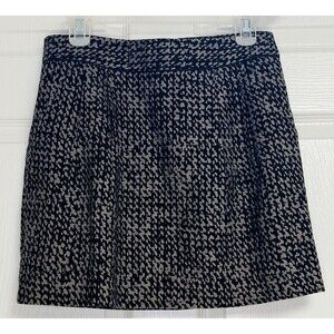 Gap Pleated Skirt with Pockets Black Beige Size 4 Career Business Cotton